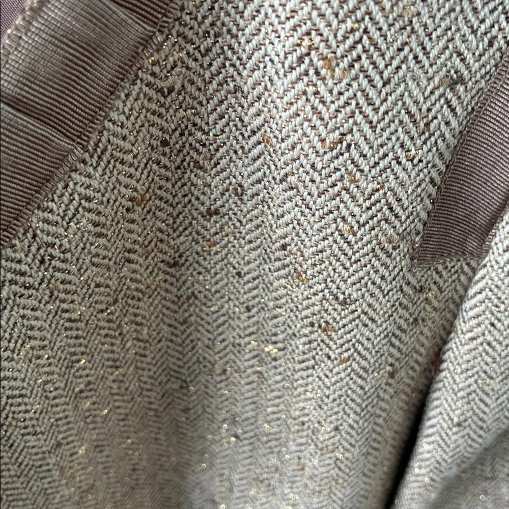 Jones New York Women's Tan Jacket sz 14 Tweed Gold Metallic euc - Picture 9 of 9